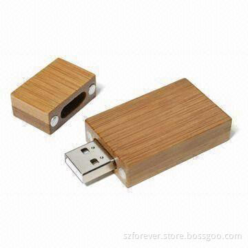 USB Flash Disk, Made of Environmental Wooden, Logo Printed-free, Best for Promotional Gifts